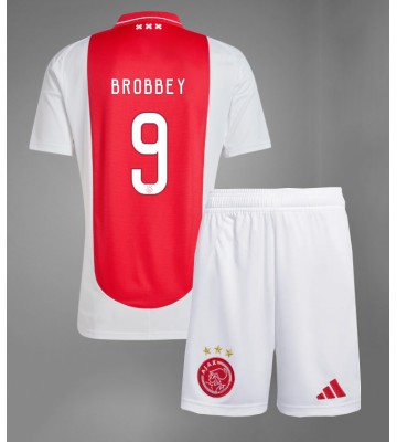 Ajax Brian Brobbey #9 Primera Equipación Niños 2024-25 Manga Corta (+ Pantalones cortos)